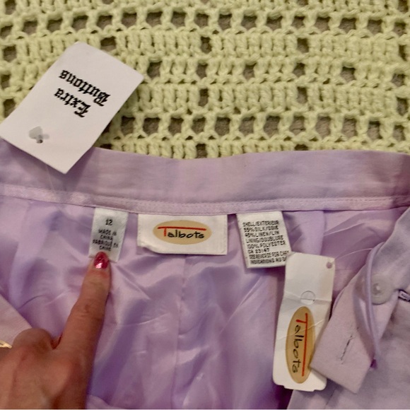 Talbots NWT Silk Linen Lilac Dress Pants - Picture 9 of 9